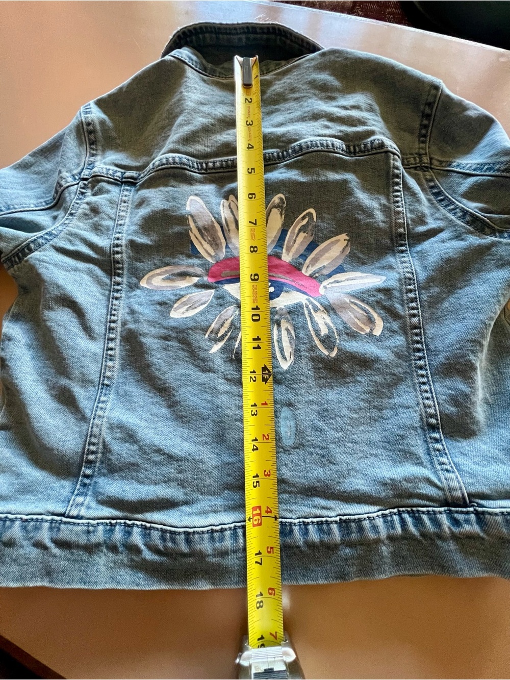 🩵Nordstrom x Cristina Martinez Girls Denim Jacket Hand-Painted Eye • Size 8-10 M - Picture 5 of 5